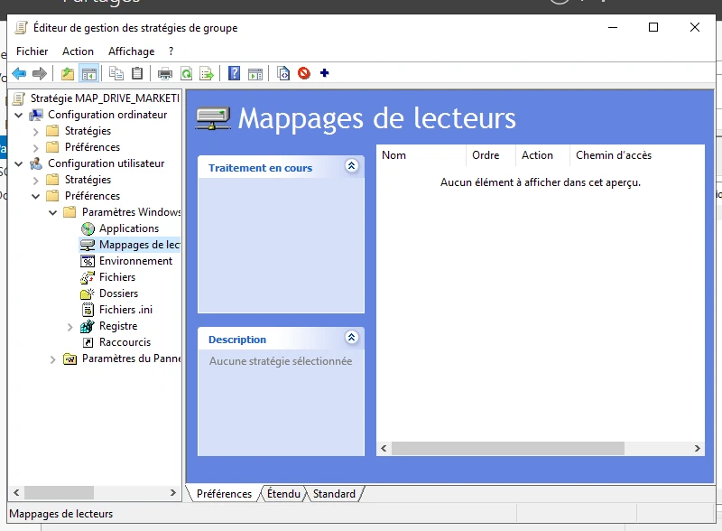 mappage de lecteur