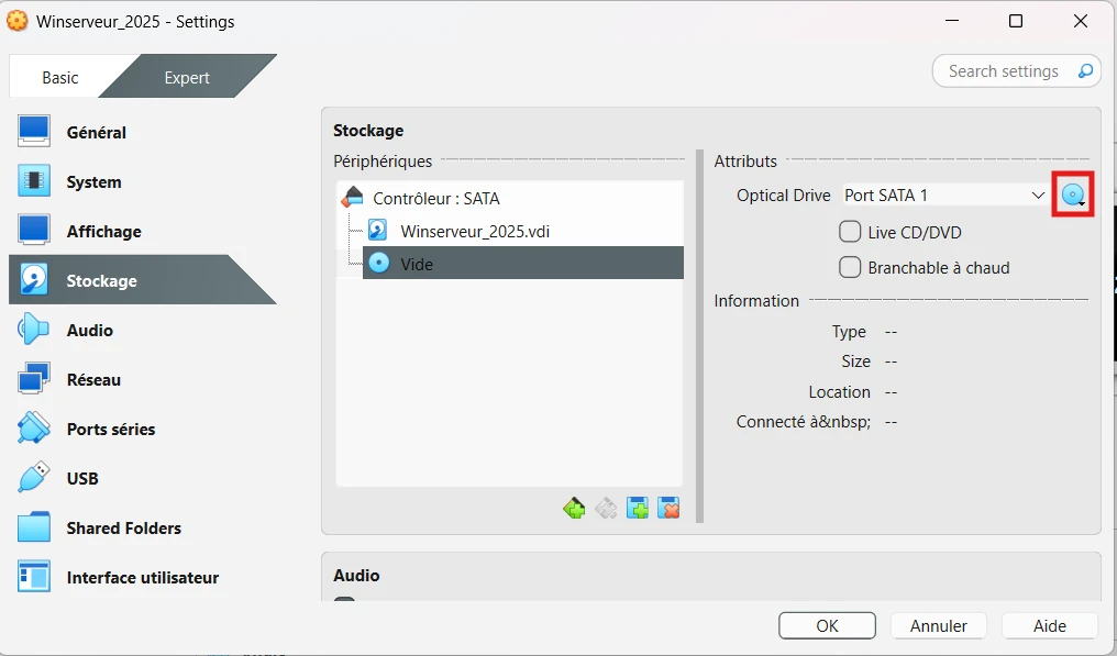 selection de l'ISO à boot